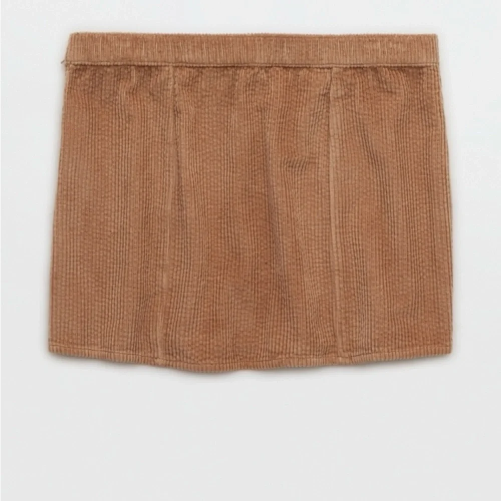 AERIE WOMENS CORDUROY BEIGE TAN MICRO MINI SKIRT NWT SMALL - Picture 6 of 7